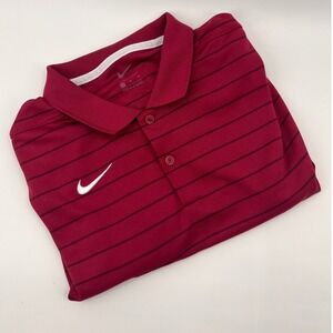 Nike Dri-FIT Men's Burgundy Striped Golf Polo Shirt XL